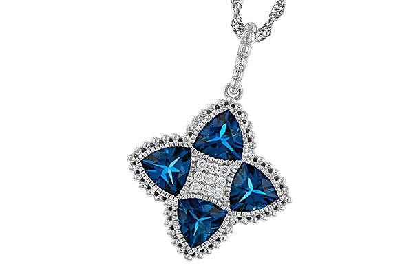 A329-23193: NECKLACE 2.79 LONDON BLUE TOPAZ 2.85 TGW