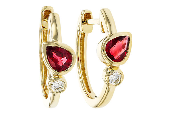 A329-23266: EARRINGS .48 RUBY .54 TGW