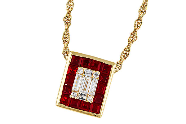 A329-25957: NECKLACE .82 RUBY TW 1.00 TGW