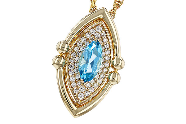 A329-26839: NECKLACE .54 BLUE TOPAZ .70 TGW (8x4MM BT)