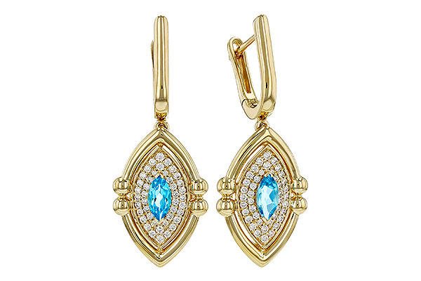 A330-09593: EARRINGS .50 TW BLUE TOPAZ .78 TGW (6x3MM BT)