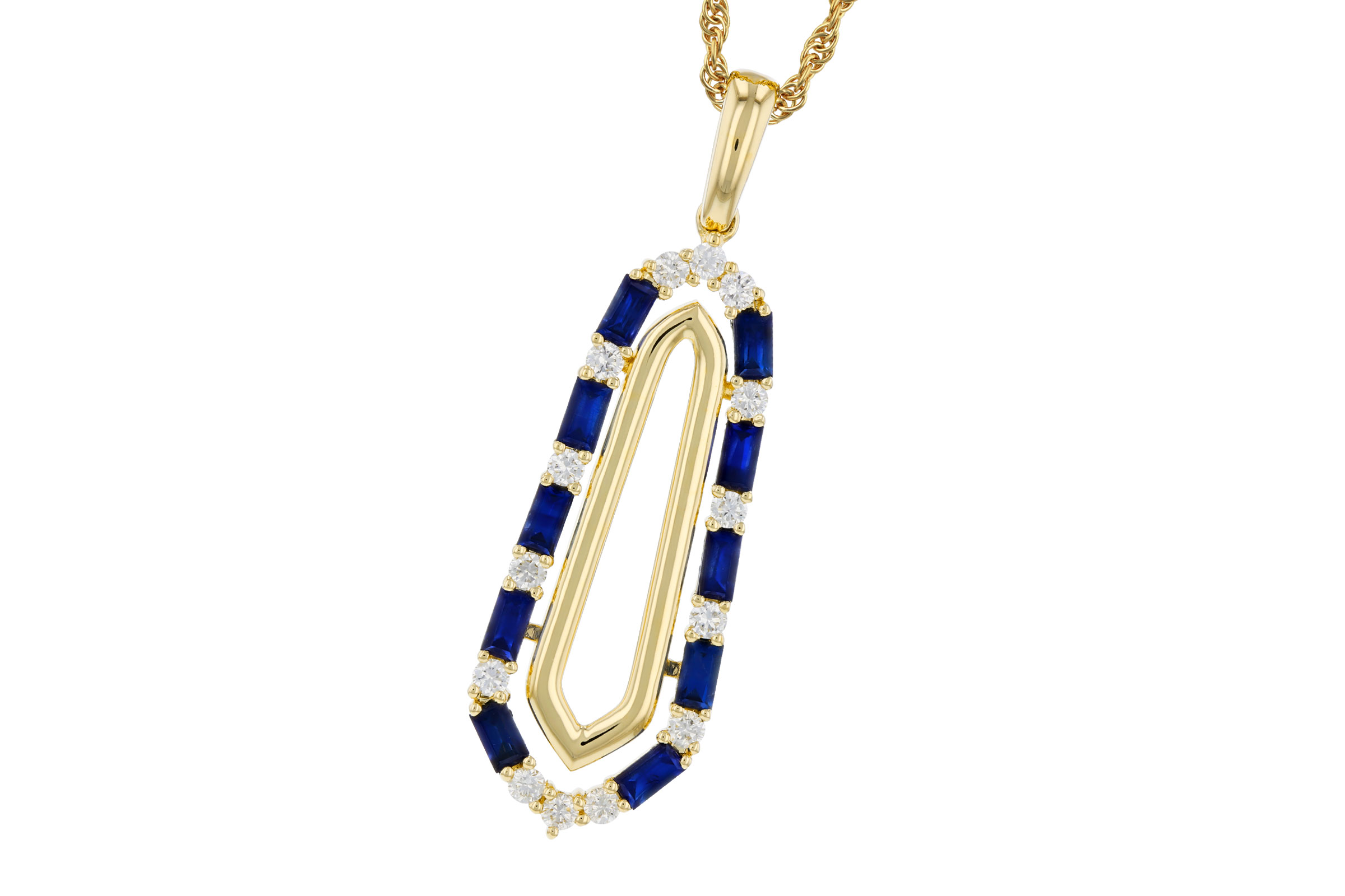 A330-12320: NECKLACE .74 TW SAPPHIRE .94 TGW