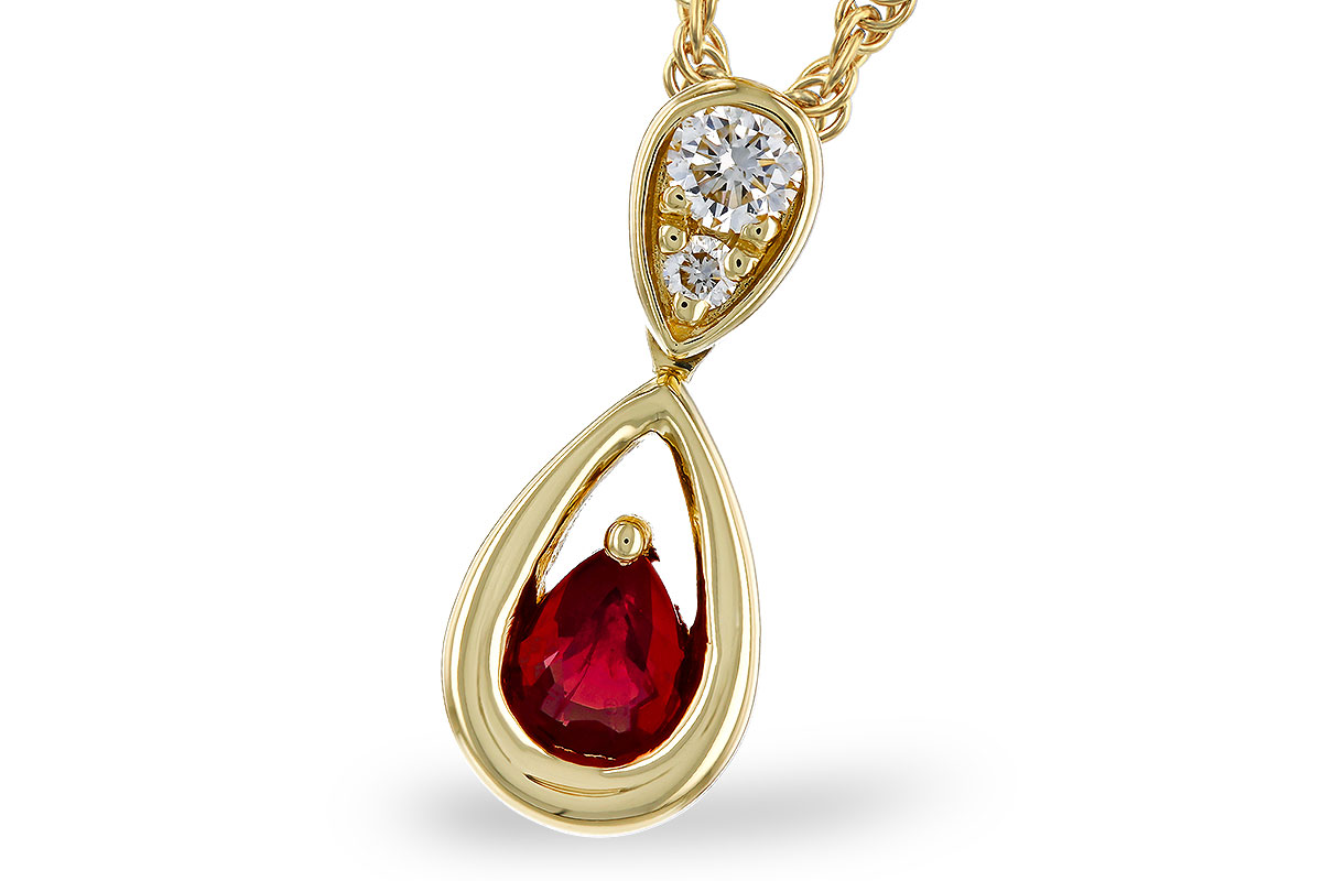 B329-21402: NECKLACE .20 RUBY .26 TGW (4x3 RUBY)