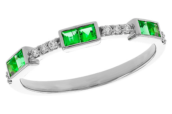 B329-23248: LDS WED RG .23 TW EMERALD .30 TGW