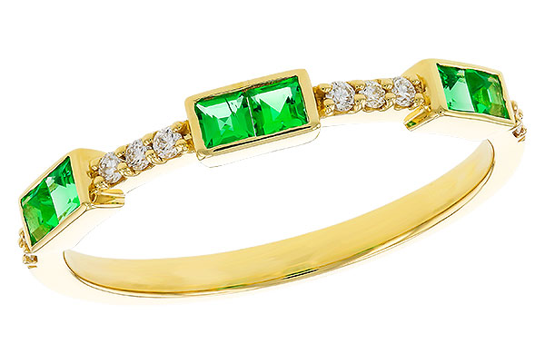 B329-23248: LDS WED RG .23 TW EMERALD .30 TGW