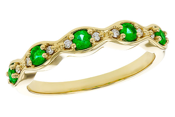 B329-26829: LDS WED RG .21 TW EMERALD .27 TGW
