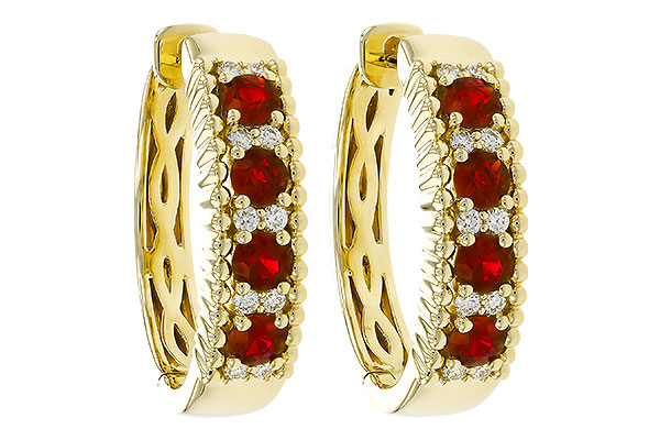 B329-26884: EARRINGS .54 TW RUBY .66 TGW