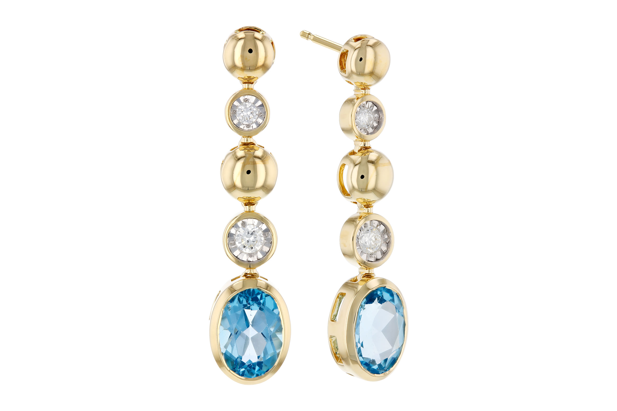B330-10520: EARRINGS 1.66 TW BLUE TOPAZ 1.76 TGW