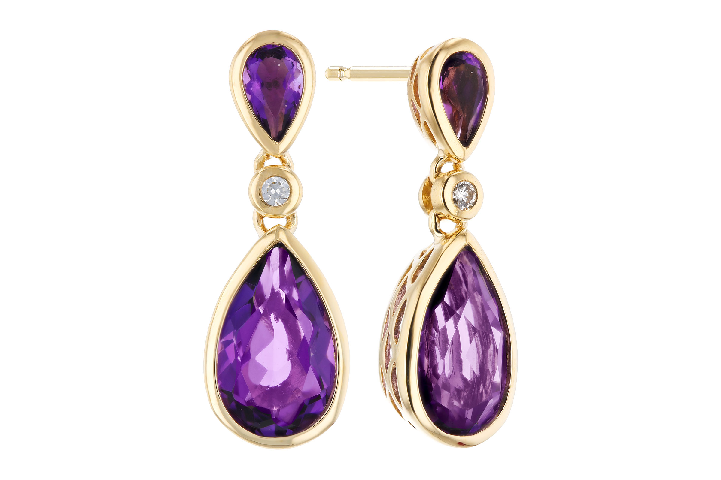 B330-12275: EARRINGS 2.80 TW AMETHYST 2.84 TGW