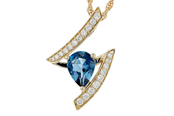 C329-19575: NECK 1.04 LONDON BLUE TOPAZ 1.23 TGW (8x6MM)