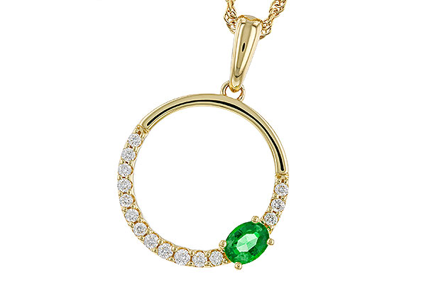 C329-21384: NECKLACE .19 EMERALD .34 TGW