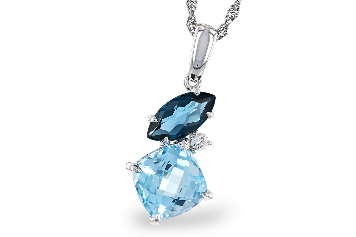 C329-22275: NECKLACE 2.37 TW BLUE TOPAZ 2.40 TGW
