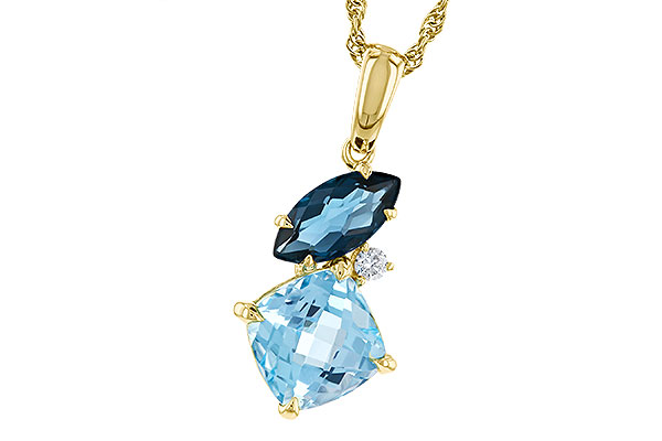 C329-22275: NECKLACE 2.37 TW BLUE TOPAZ 2.40 TGW