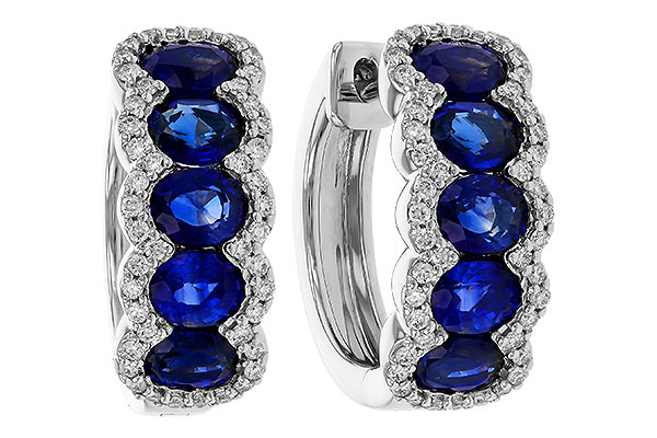 C329-25911: EARRINGS 2.32 TW SAPPHIRE 2.57 TGW
