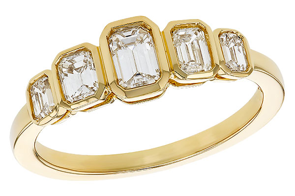 C329-26875: LDS DIA WED RG .90 TW EMERALD CUTS
