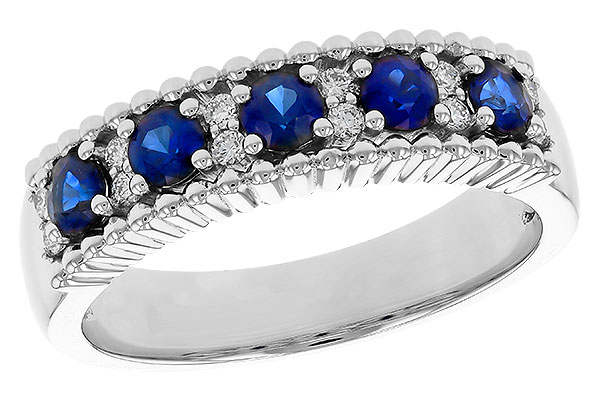 C329-26884: LDS WED RG .64 TW SAPPHIRE .76 TGW