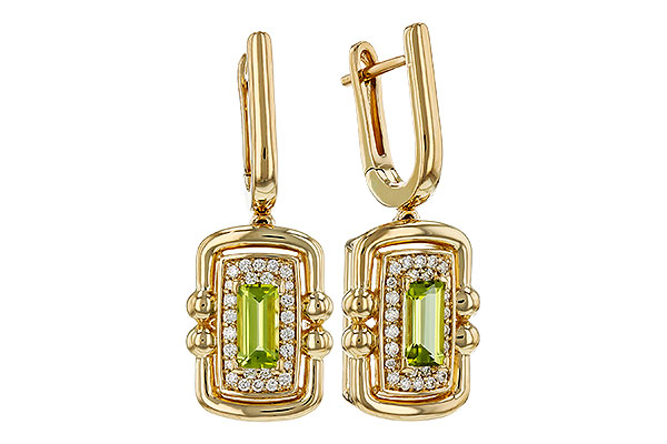 C330-09593: EARRINGS .71 TW PERIDOT .88 TGW (6x3MM PER)