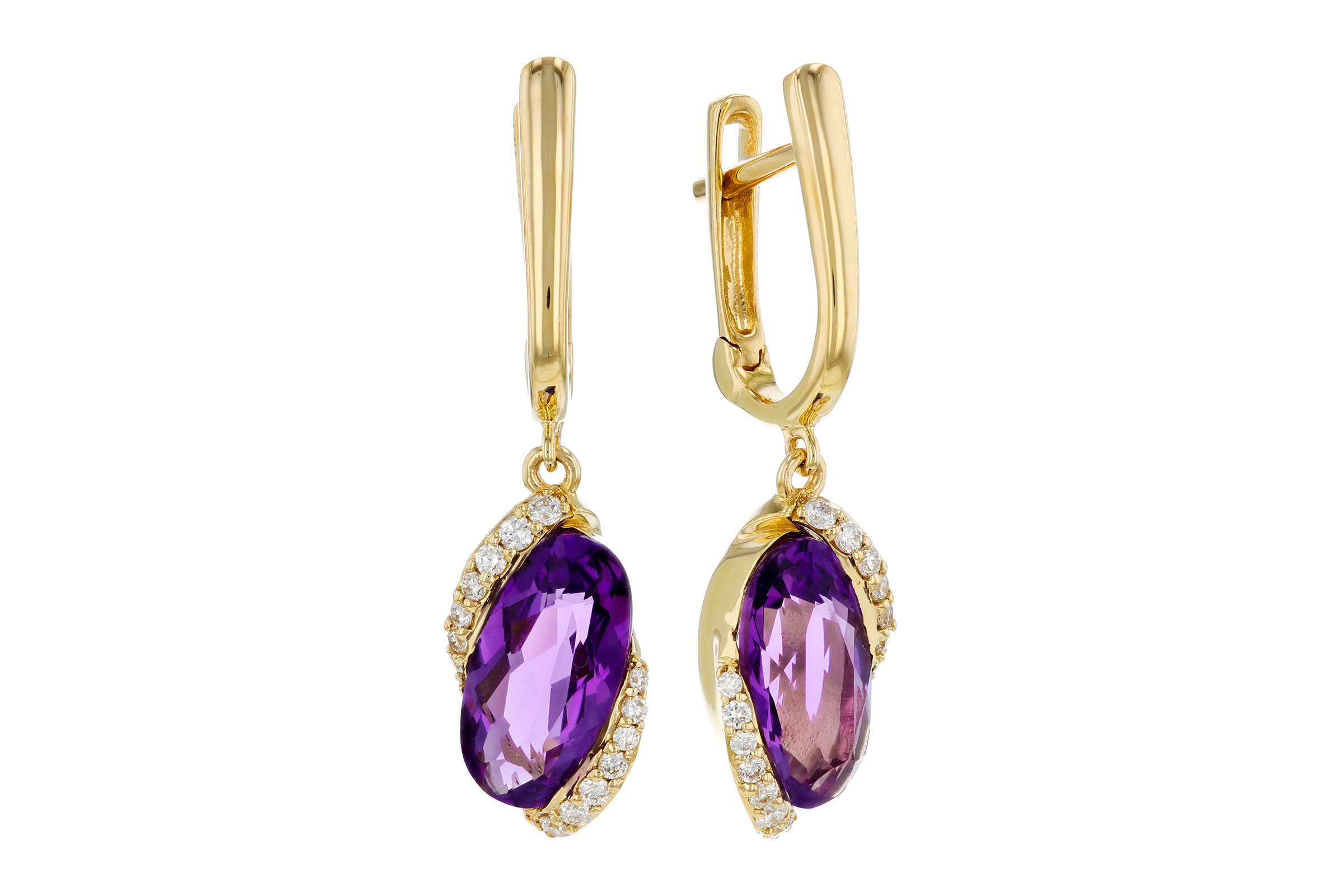 C330-11402: EARRINGS 2.14 TW AMETHYST 2.26 TGW (10x5MM AMY)