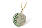 D242-85075: NECK .95 ROSE CUT GREEN GARNET 1.37 TGW