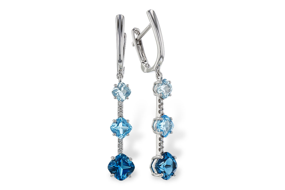 D329-19611: EARRINGS 2.41 TW BLUE TOPAZ 2.45 TGW