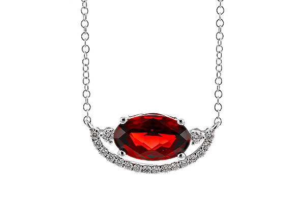 D329-20511: NECKLACE 1.94 GARNET 2.08 TGW (10x6MM GAR / 18")