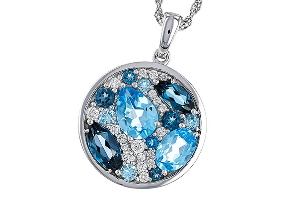 D329-22302: NECKLACE 2.31 TW BLUE TOPAZ 2.48 TGW