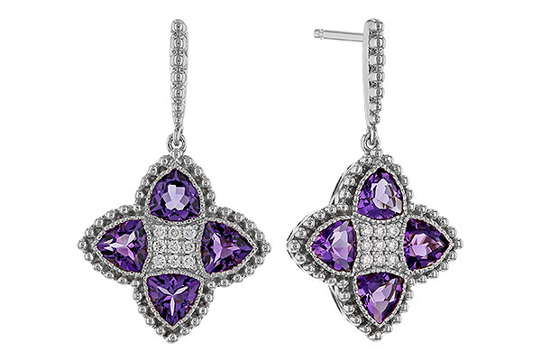 D329-23184: EARRINGS 1.41 AMETHYST 1.50 TGW