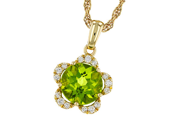 D329-26829: NECKLACE 2.16 PERIDOT 2.28 TGW (8MM RD)