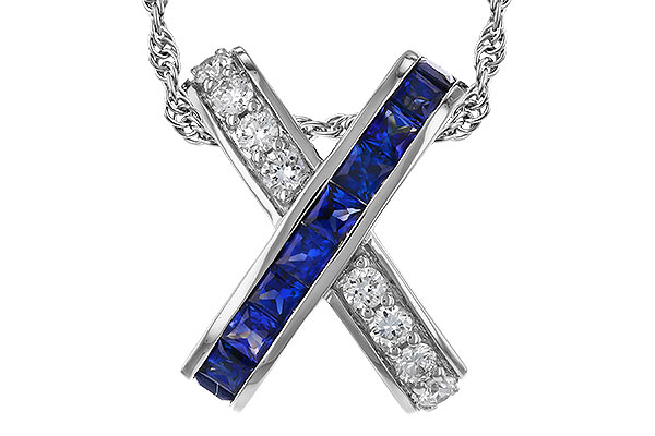 D329-26847: NECKLACE .60 TW SAPPHIRE .77 TGW