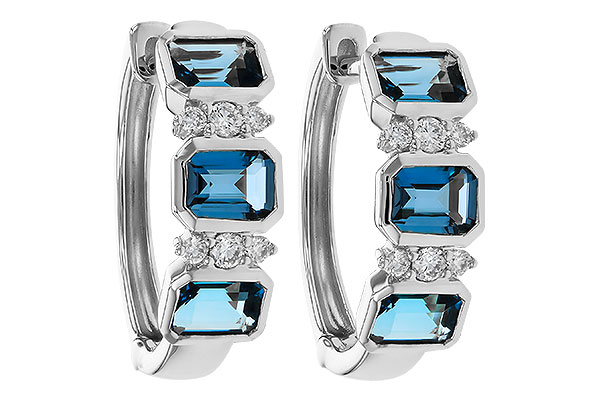 E329-20520: EARRINGS 1.37 TW LONDON BLUE TOPAZ 1.48 TGW