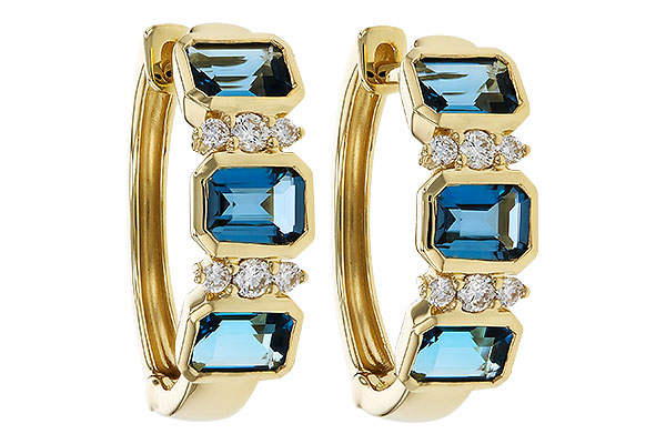 E329-20520: EARRINGS 1.37 TW LONDON BLUE TOPAZ 1.48 TGW