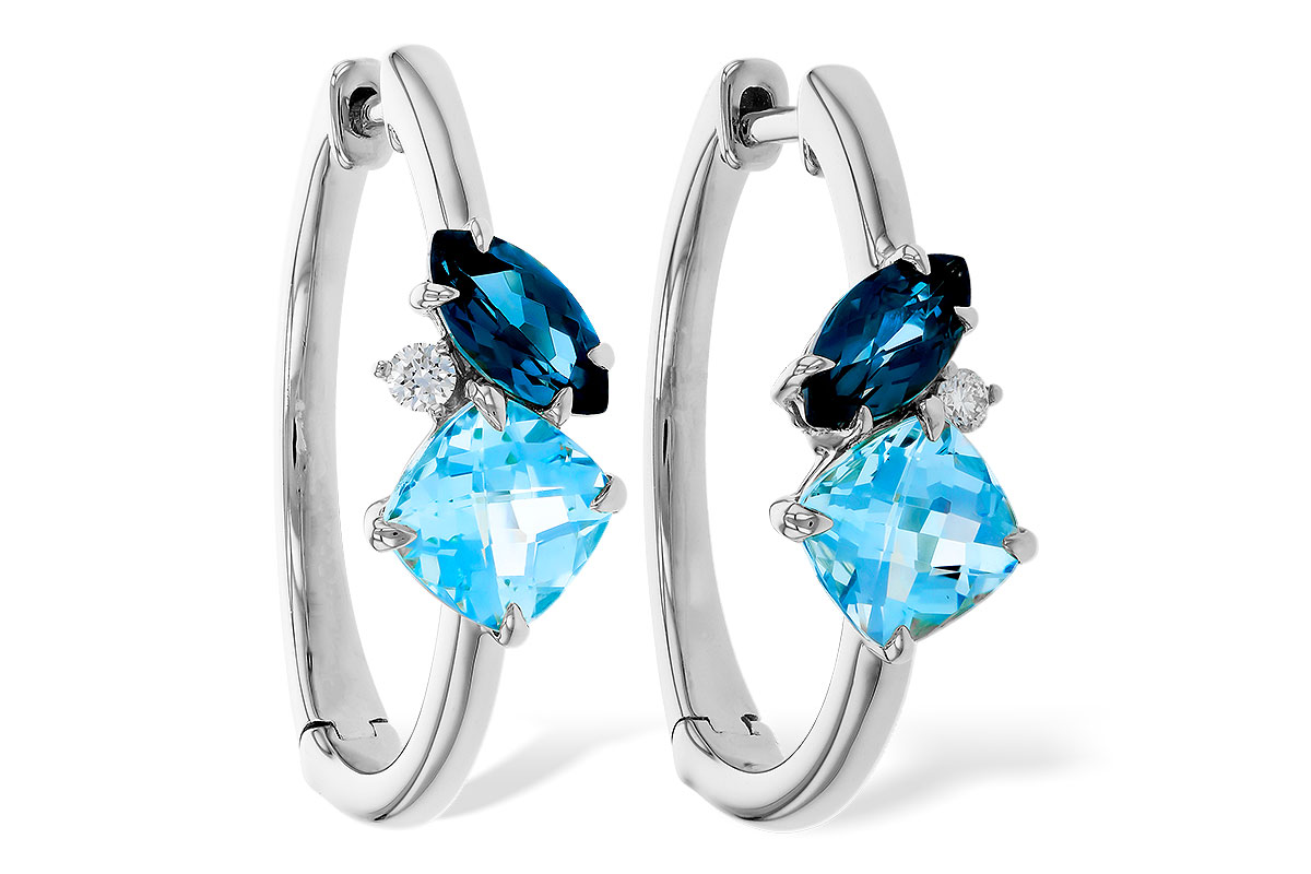 E329-22275: EARRINGS 1.82 TW BLUE TOPAZ 1.86 TGW