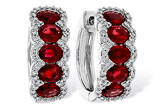 E329-25084: EARRINGS 2.20 TW RUBY 2.45 TGW