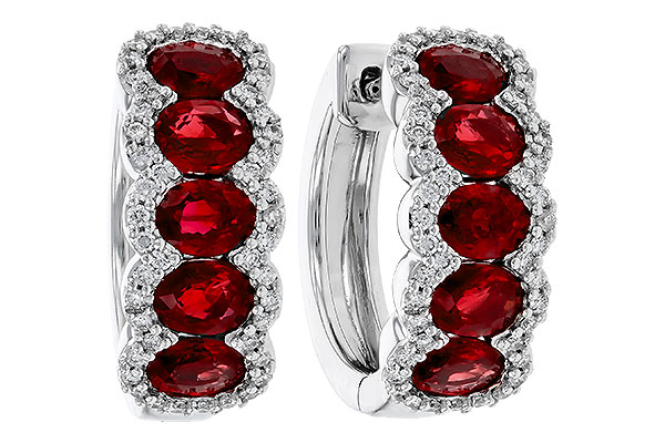 E329-25084: EARRINGS 2.20 TW RUBY 2.45 TGW