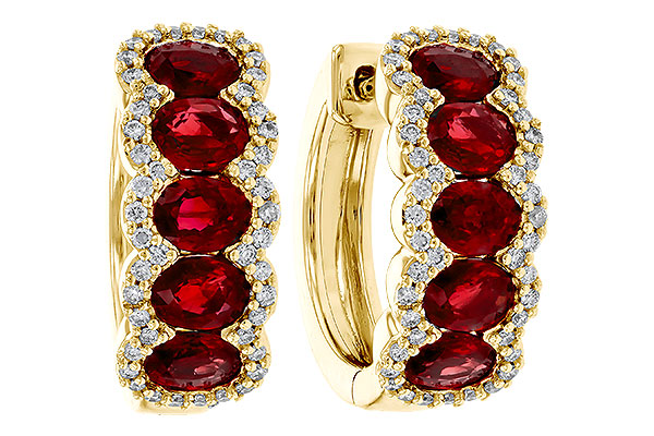 E329-25084: EARRINGS 2.20 TW RUBY 2.45 TGW