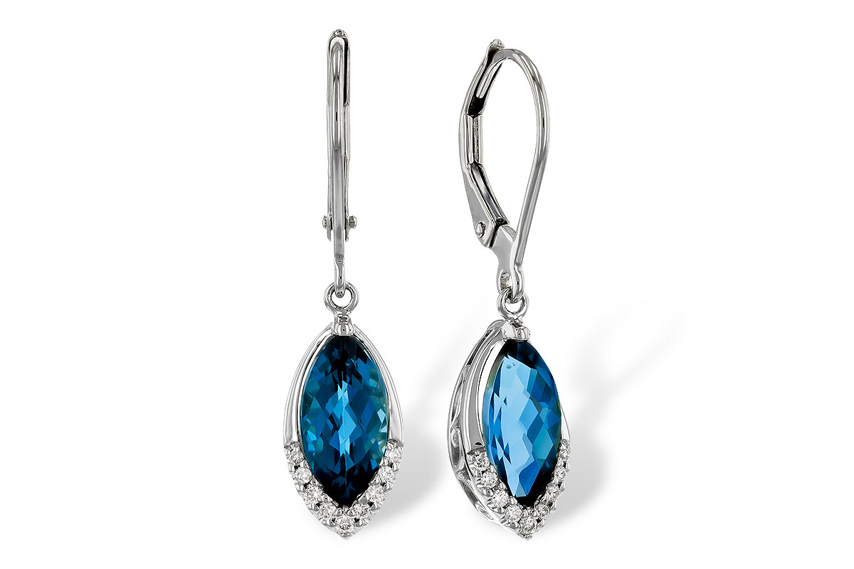 E329-25993: EARR 2.42 TW LONDON BLUE TOPAZ 2.50 TGW (9x5MM MQ)