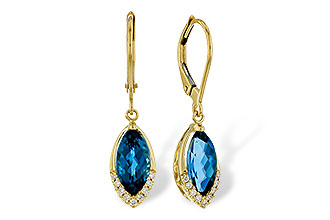 E329-25993: EARR 2.42 TW LONDON BLUE TOPAZ 2.50 TGW (9x5MM MQ)