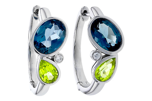 E329-26875: EARRINGS 2.97 SEMI-PREC (PER,LBT) 3.00 TGW