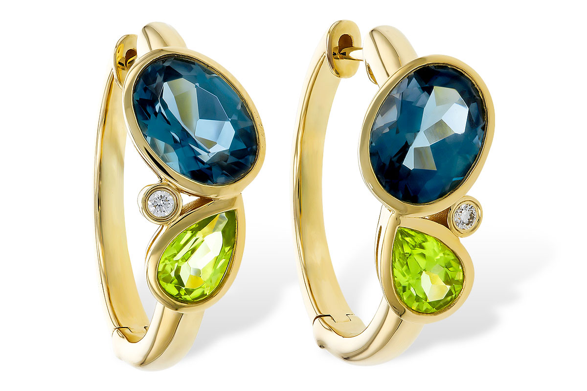 E329-26875: EARRINGS 2.97 SEMI-PREC (PER,LBT) 3.00 TGW