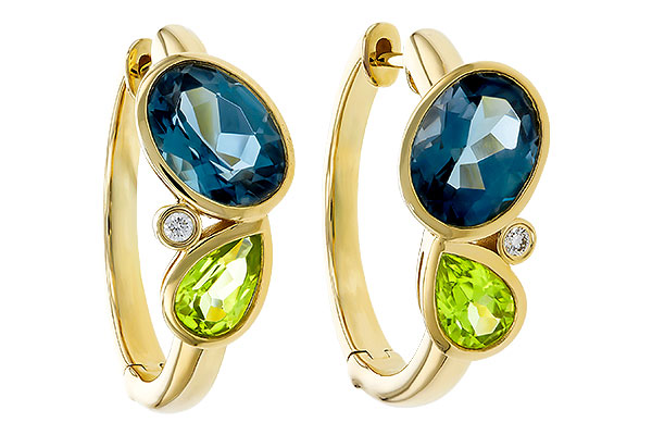 E329-26875: EARRINGS 2.97 SEMI-PREC (PER,LBT) 3.00 TGW