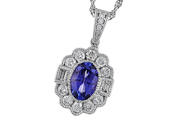 F329-19602: NECKLACE .80 TANZANITE 1.15 TGW (7x5MM OV)
