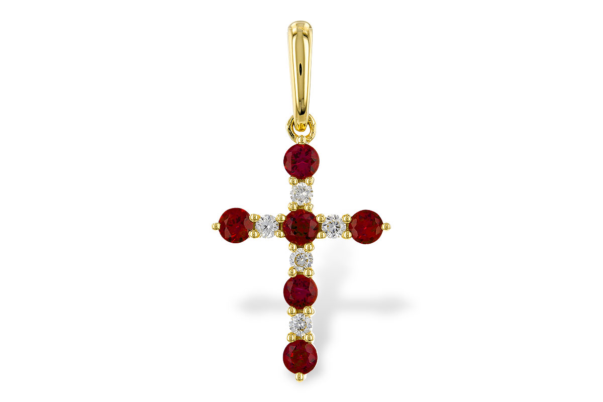 F329-20511: PENDANT .34 TW RUBY .42 TGW