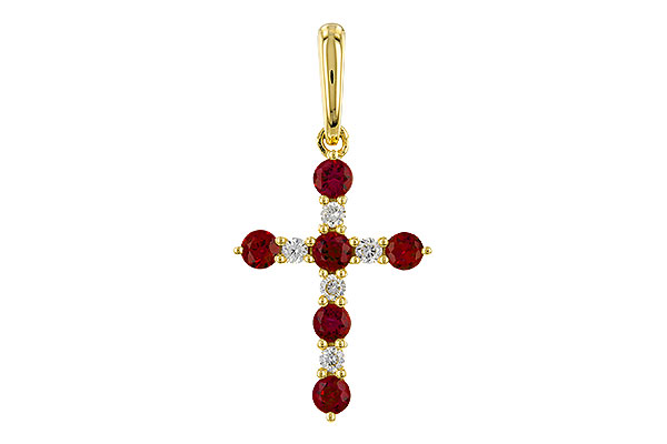 F329-20511: PENDANT .34 TW RUBY .42 TGW