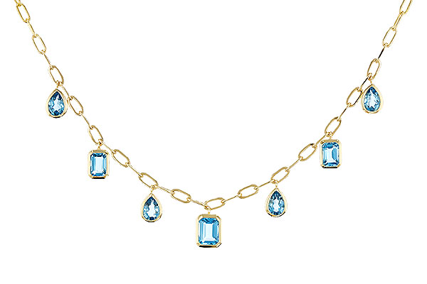 F329-21438: NECKLACE 4.10 TW BLUE TOPAZ (17")