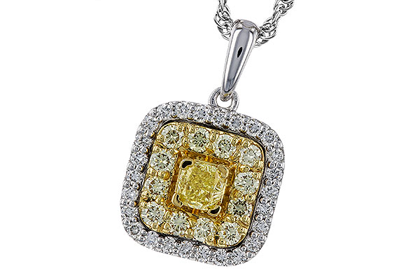 F329-22320: NECK .23 FANCY YELLOW DIAMONDS .65 TW