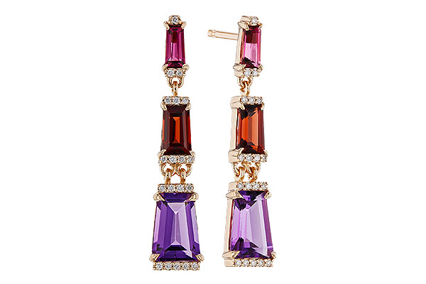 F329-22338: EARRINGS 1.98 SEMI-PREC (PT,GT,AMY) 2.05 TGW