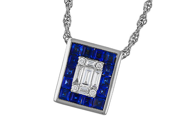 F329-25956: NECKLACE .84 SAPPHIRE TW 1.02 TGW