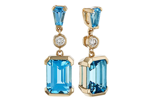 F329-25965: EARRINGS 2.37 TW BLUE TOPAZ 2.44 TGW