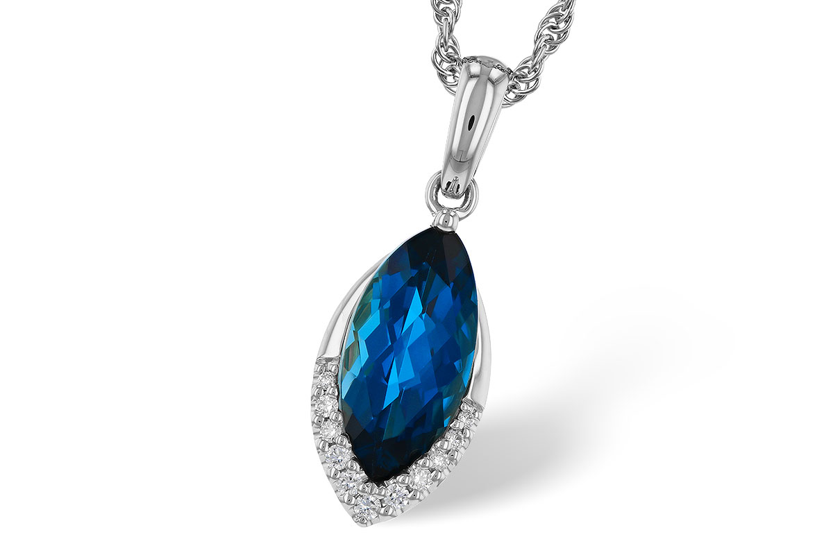 F329-25993: NECK 2.14 LONDON BLUE TOPAZ 2.20 TGW (12x6MM MQ)