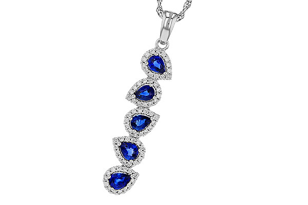 F329-26902: NECKLACE .95 TW SAPPHIRE 1.19 TGW